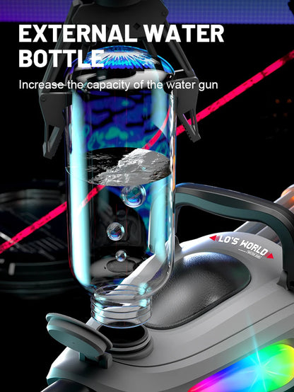 Electric LED Rotating Barrel Gatling Water Gun Toy Automatic Spray Water Pistol Blaster Cannon Pool Summer Toy for Kids Adult