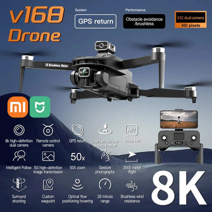Xiaomi  V168 Drone 8K 5G WIFI GPS Professional HD Aerial Photography Dualcamera Omnidirectional Obstacle Avoidance Original