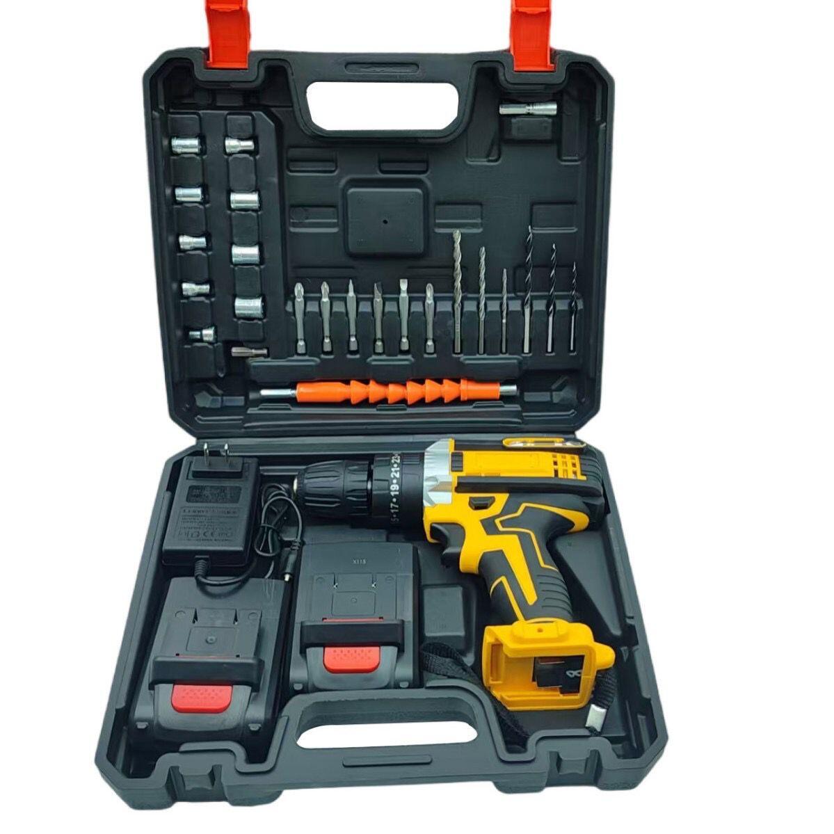 Taladro Eléctrico con Set de 24 Piezas + 2 Baterías y Cargador – Potencia y Precisión para Cada Proyecto